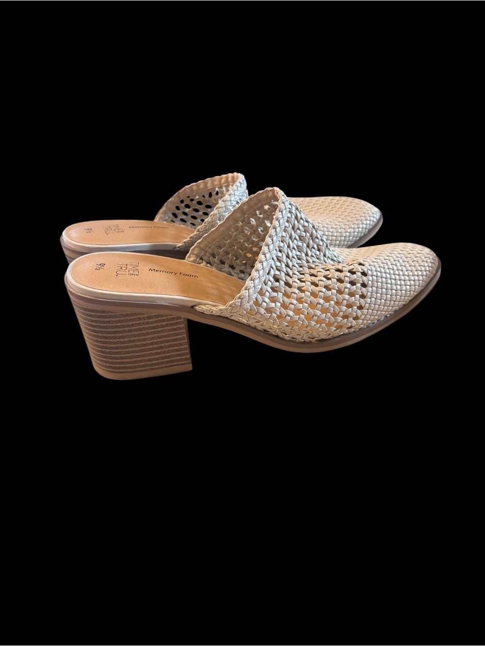 Time and Tru Woven Slip-On Mules - Light Tan